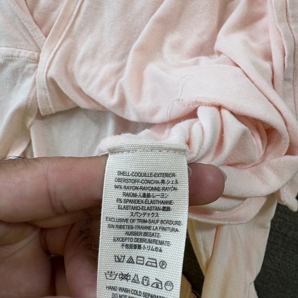 Free People Polo Top Cant Fool Me Pink Women M Split Hem Relaxed Dolman Boho - Picture 7 of 8